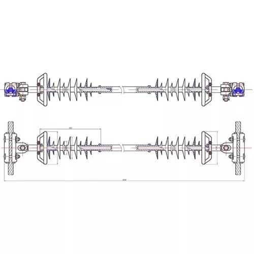 Изолирующие межфазные распорки РМИ для ЛЭП 2500x650x1700 мм РМИ-35 ГОСТ 9920-89
